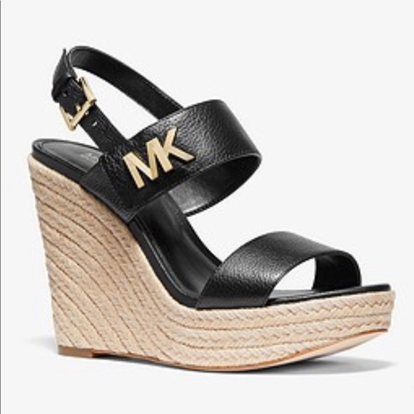 MICHAEL KORS DEANNA WEDGE Black Sandal Size: - Picture 2 of 8